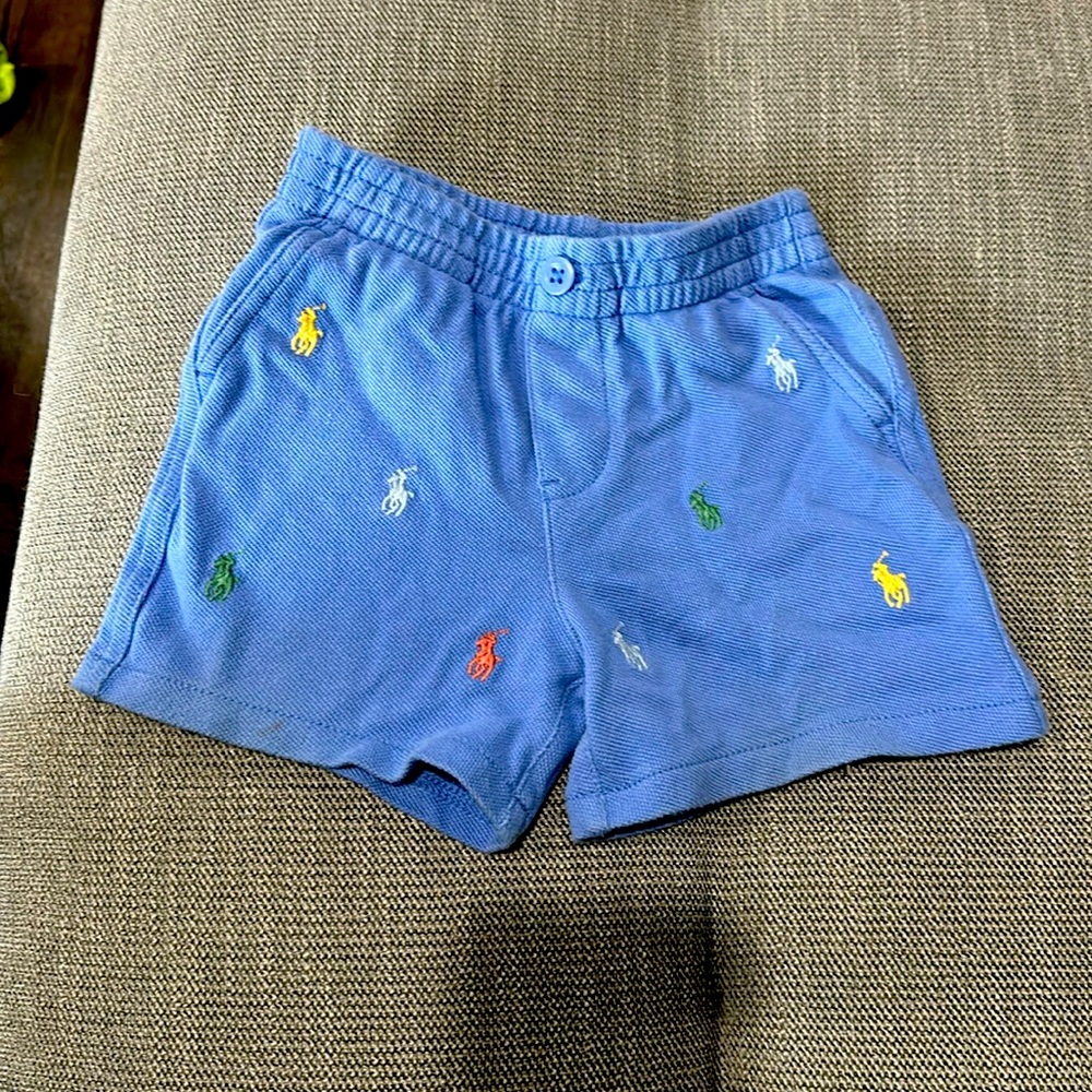 Ralph Lauren logo blue shorts size 12mo
